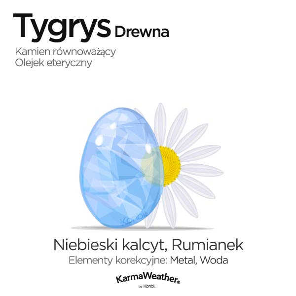 Tygrys Drewna: kamień równoważący i olejek eteryczny