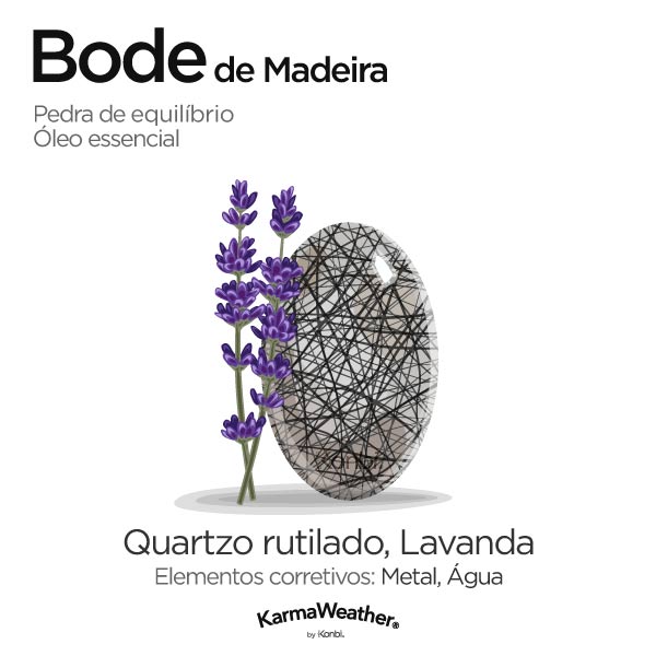 Bode de Madeira: pedra de equilíbrio e óleo essencial