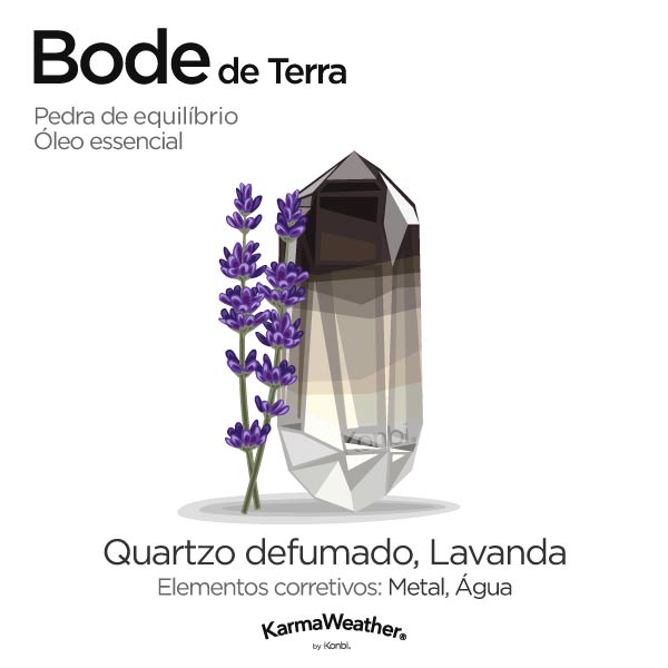 Bode de Terra: pedra de equilíbrio e óleo essencial