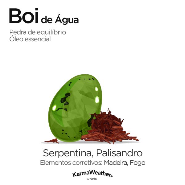 Boi de Água: pedra de equilíbrio e óleo essencial