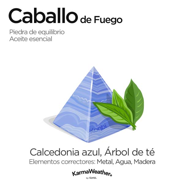 Caballo de Fuego: piedra de equilibrio y aceite esencial