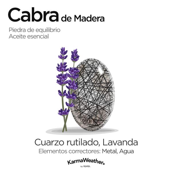 Cabra de Madera: piedra de equilibrio y aceite esencial