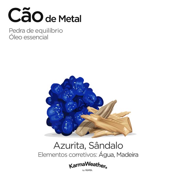 Cão de Metal: pedra de equilíbrio e óleo essencial