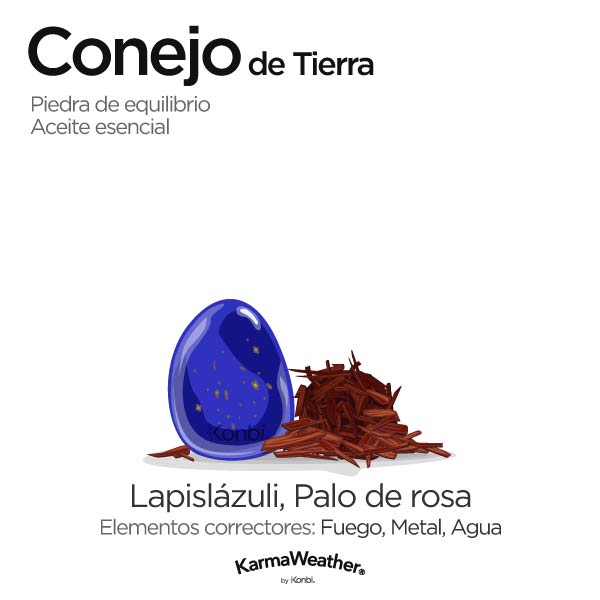 Conejo de Tierra: piedra de equilibrio y aceite esencial