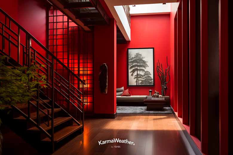 Decorar un vestíbulo Feng Shui en rojo