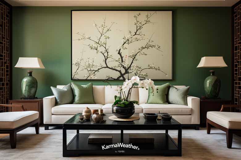 Decorar un salón Feng Shui en verde