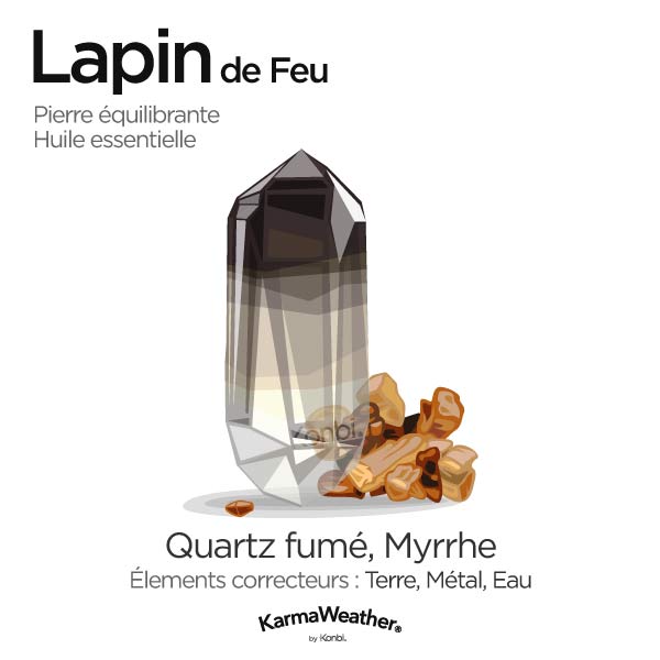 Lapin de Feu: pierre équilibrante et huile essentielle