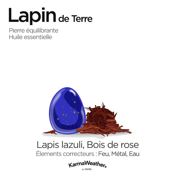 Lapin de Terre: pierre équilibrante et huile essentielle