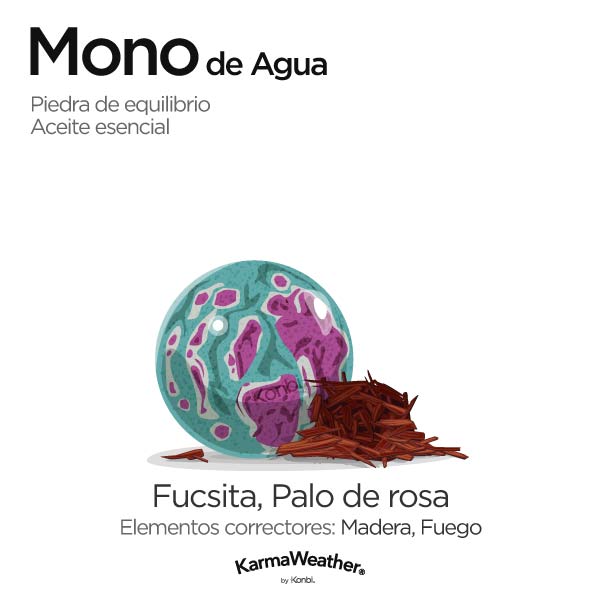 Mono de Agua: piedra de equilibrio y aceite esencial