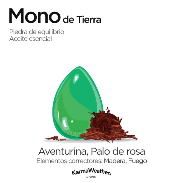 Mono de Tierra: piedra de equilibrio y aceite esencial