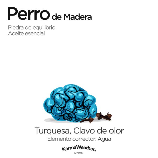 Perro de Madera: piedra de equilibrio y aceite esencial