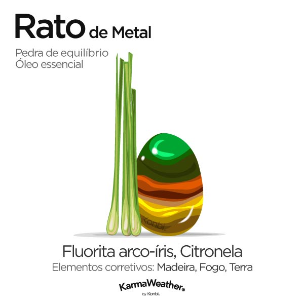 Rato de Metal: pedra de equilíbrio e óleo essencial