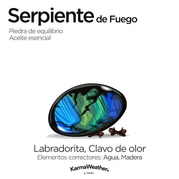 Serpiente de Fuego: piedra de equilibrio y aceite esencial