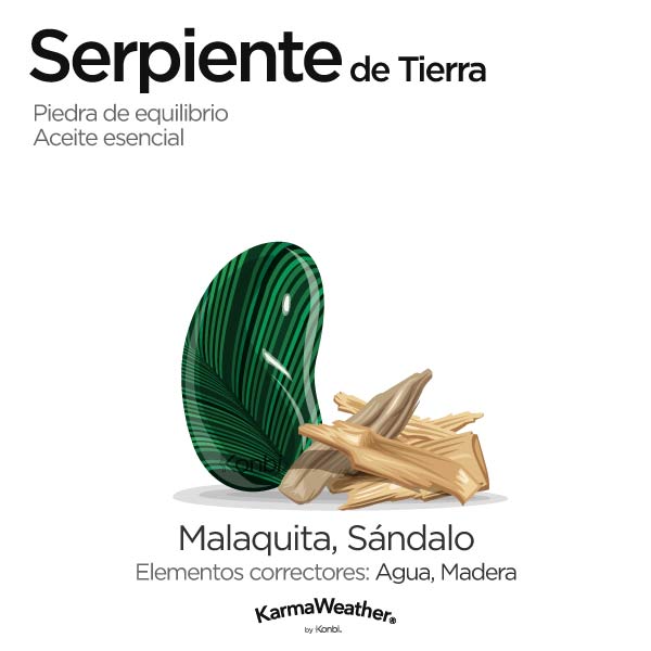 Serpiente de Tierra: piedra de equilibrio y aceite esencial