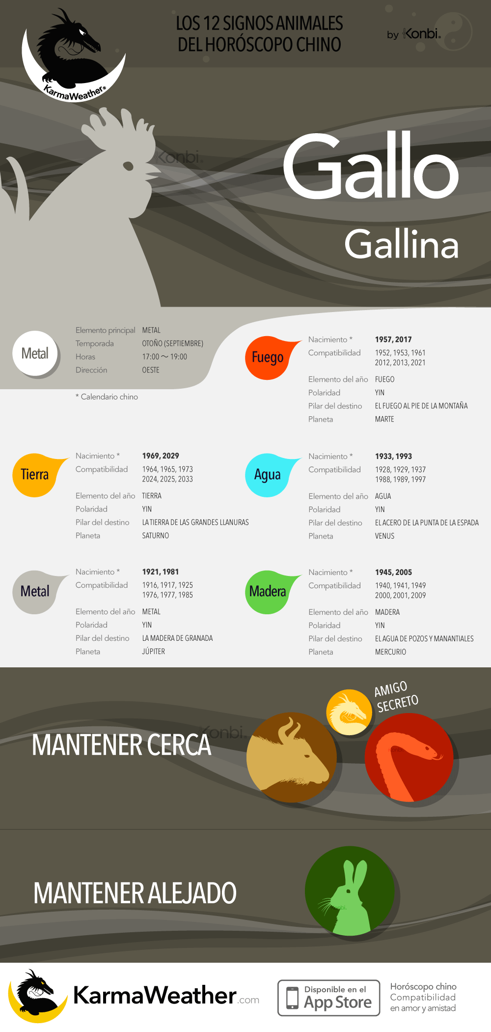 El Gallo de la astrología china: infografía completa