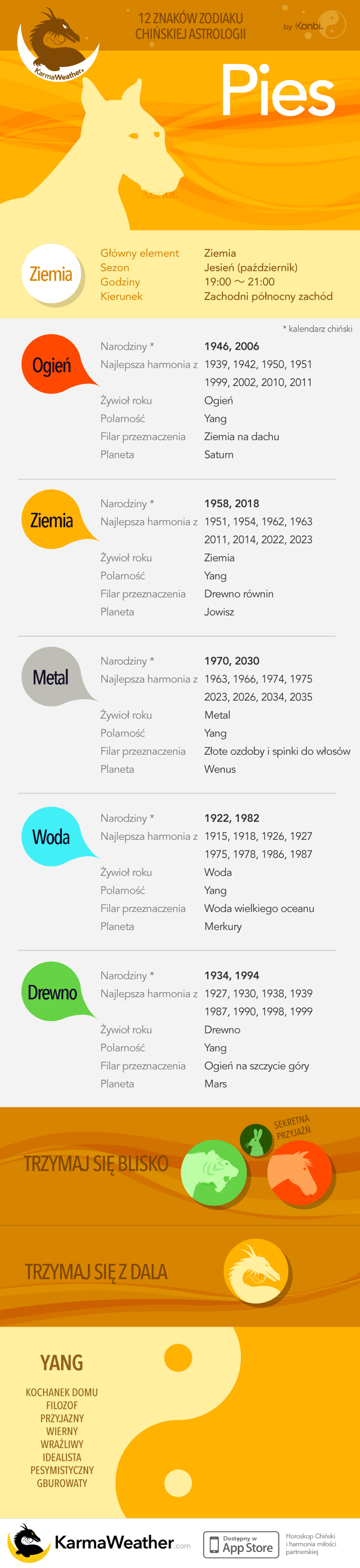 Pies chińskiej astrologii: pełna infografika